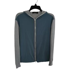 Loro Piana Cashmere/Cotton Zip Hoodie. Men’s Large. Teal/Gray